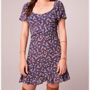 Band of the Free Coraline Purple Flutter Sleeve Mini Dress.  Size Med.